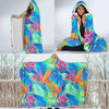 Palm Leaves Floral Tropical Hawaiian Pattern Print Hooded Blanket-grizzshop