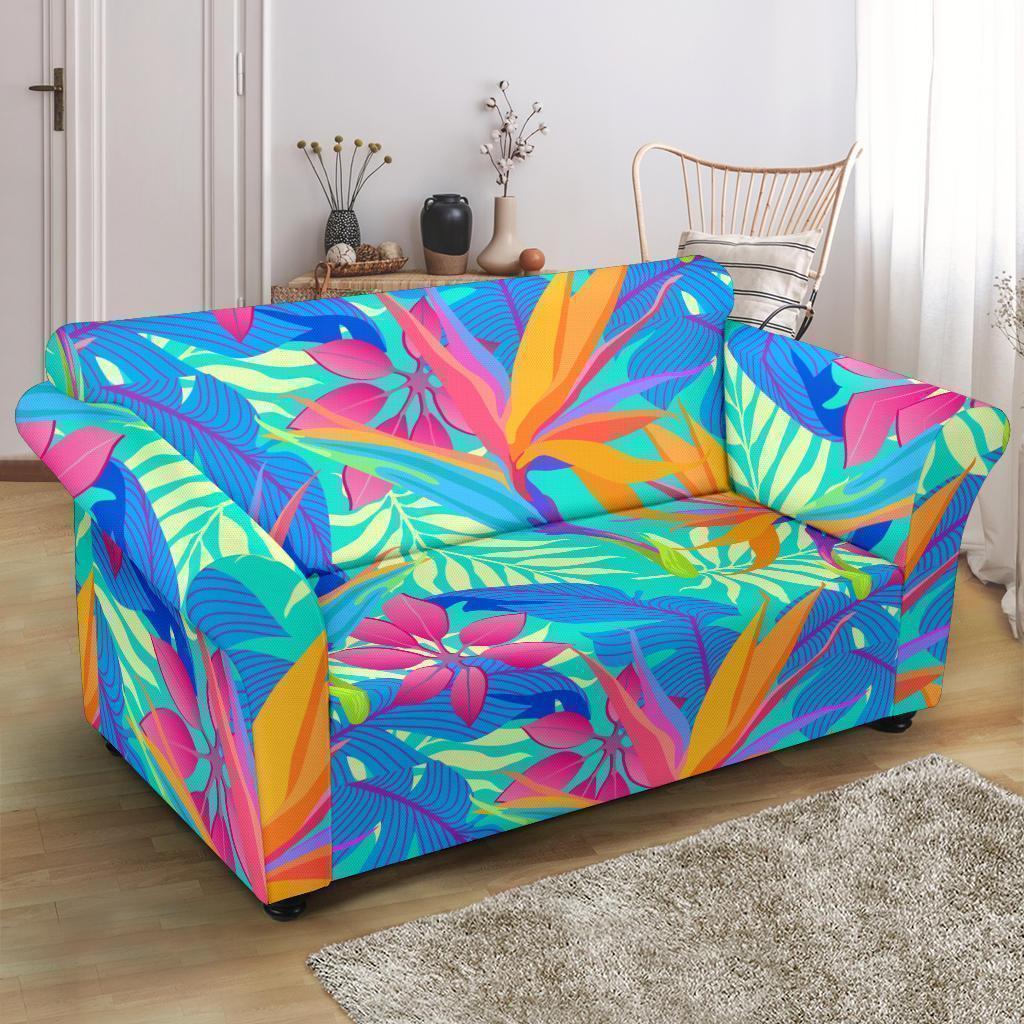 Palm Leaves Floral Tropical Hawaiian Pattern Print Loveseat Cover-grizzshop