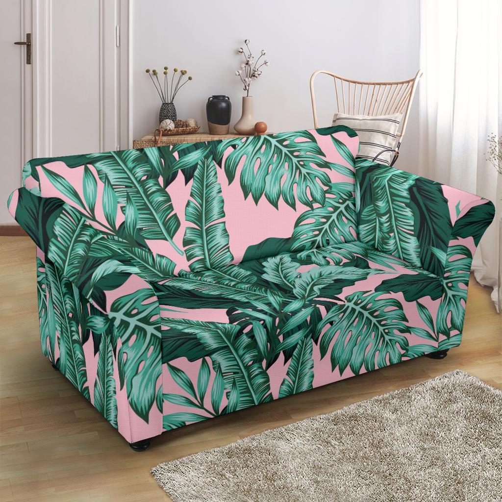 Palm Leaves Floral Tropical Hawaiian Pattern Print Loveseat Cover-grizzshop