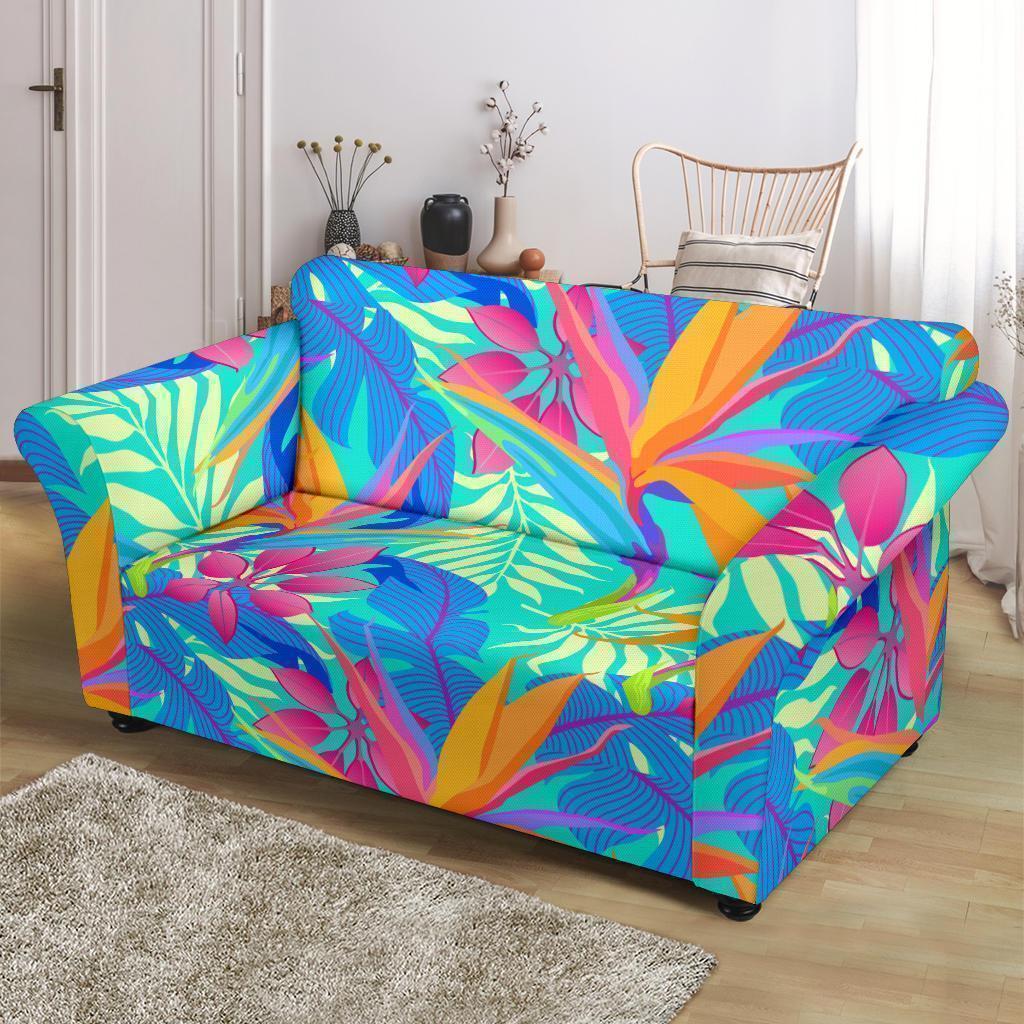 Palm Leaves Floral Tropical Hawaiian Pattern Print Loveseat Cover-grizzshop