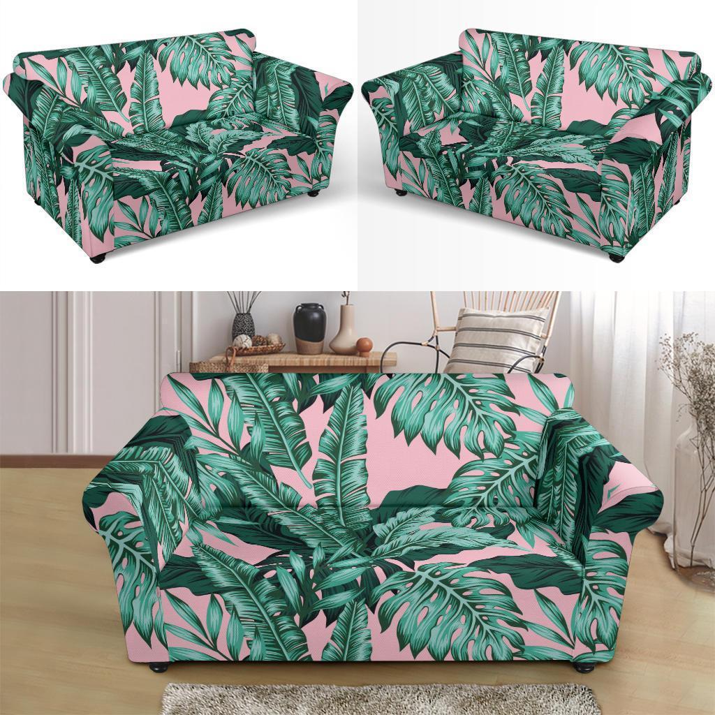 Palm Leaves Floral Tropical Hawaiian Pattern Print Loveseat Cover-grizzshop