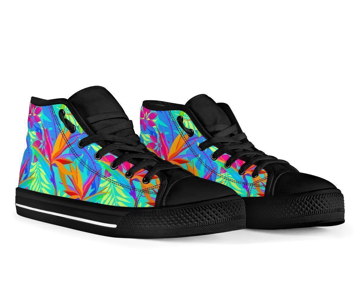 Palm Leaves Floral Tropical Hawaiian Pattern Print Men Women's High Top Shoes-grizzshop