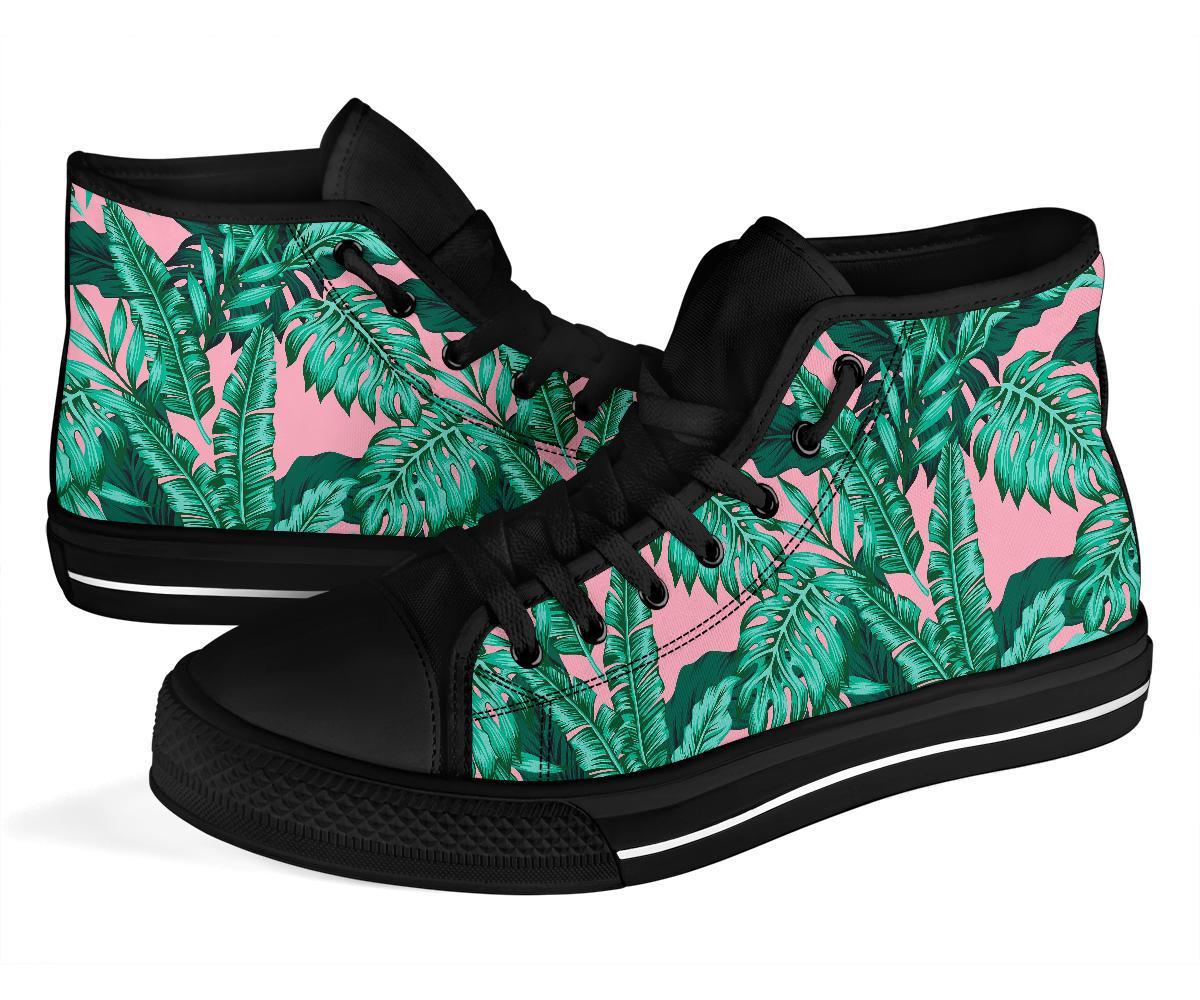 Palm Leaves Floral Tropical Hawaiian Pattern Print Men Women's High Top Shoes-grizzshop
