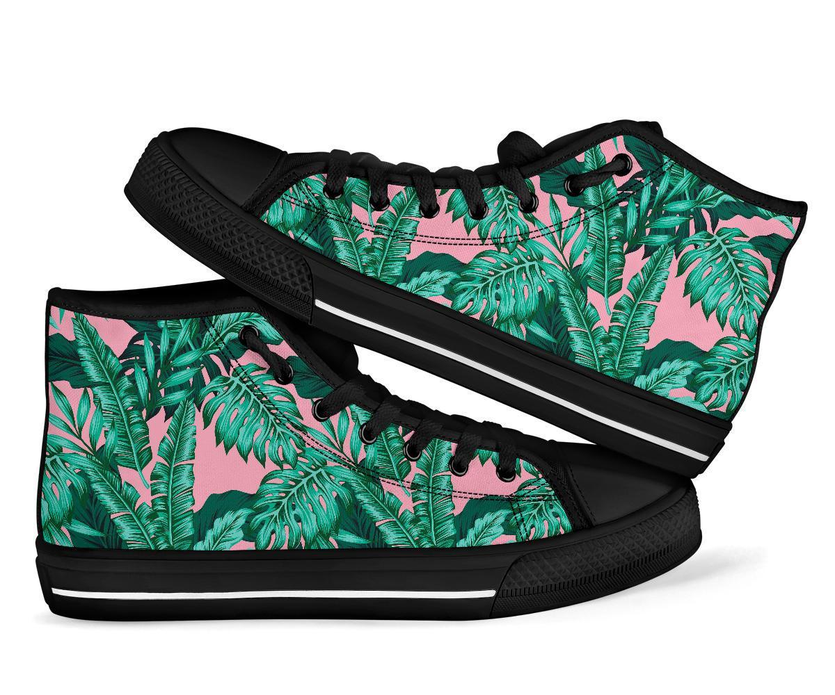 Palm Leaves Floral Tropical Hawaiian Pattern Print Men Women's High Top Shoes-grizzshop