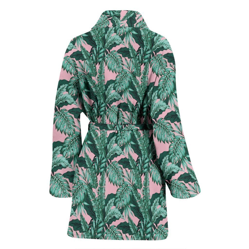 Palm Leaves Floral Tropical Hawaiian Pattern Print Women Long Robe-grizzshop