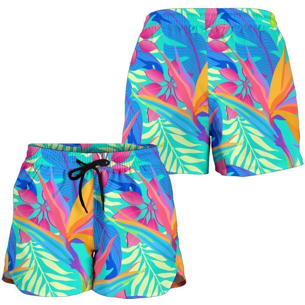 Palm Leaves Floral Tropical Hawaiian Pattern Print Women's Shorts-grizzshop