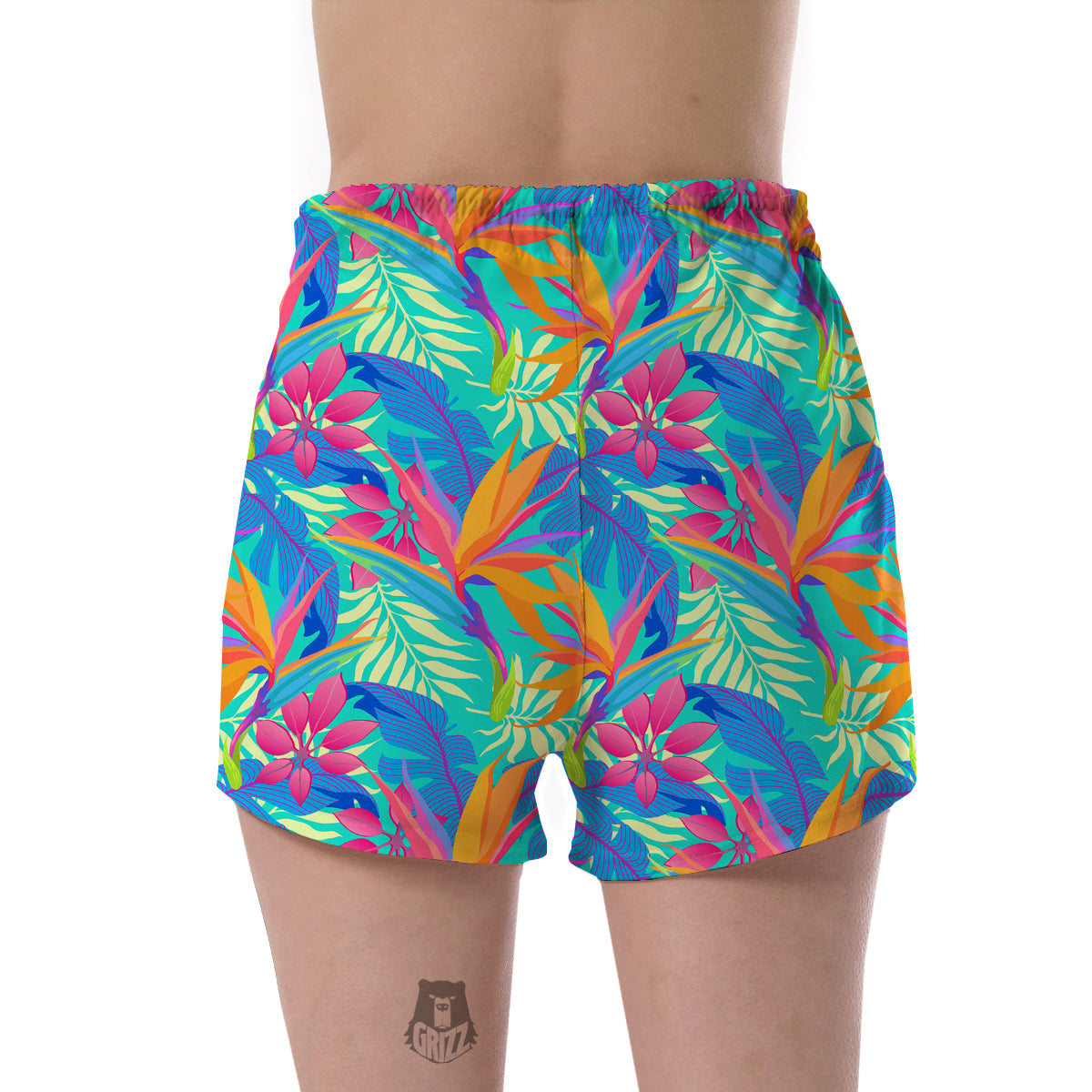 Palm Leaves Floral Tropical Hawaiian Pattern Print Women's Shorts-grizzshop
