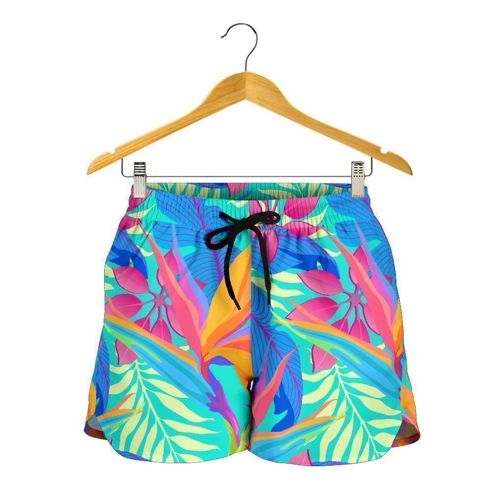 Palm Leaves Floral Tropical Hawaiian Pattern Print Women's Shorts-grizzshop