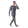 Palm Leaves White And Black Print Men's Pajamas-grizzshop