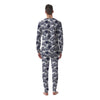 Palm Leaves White And Black Print Men's Pajamas-grizzshop