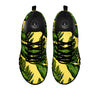 Palm Leaves Yellow Hawaiian Print Pattern Black Sneaker-grizzshop