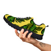 Palm Leaves Yellow Hawaiian Print Pattern Black Sneaker-grizzshop