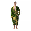 Palm Leaves Yellow Hawaiian Print Pattern Men's Robe-grizzshop