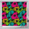 Palm Tree Beach Pattern Print Bathroom Shower Curtain-grizzshop