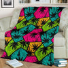 Palm Tree Beach Pattern Print Blanket-grizzshop