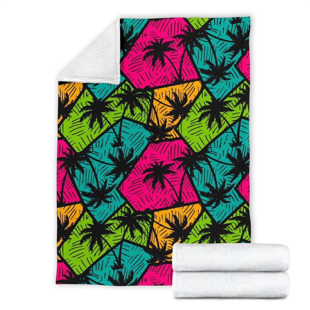 Palm Tree Beach Pattern Print Blanket-grizzshop