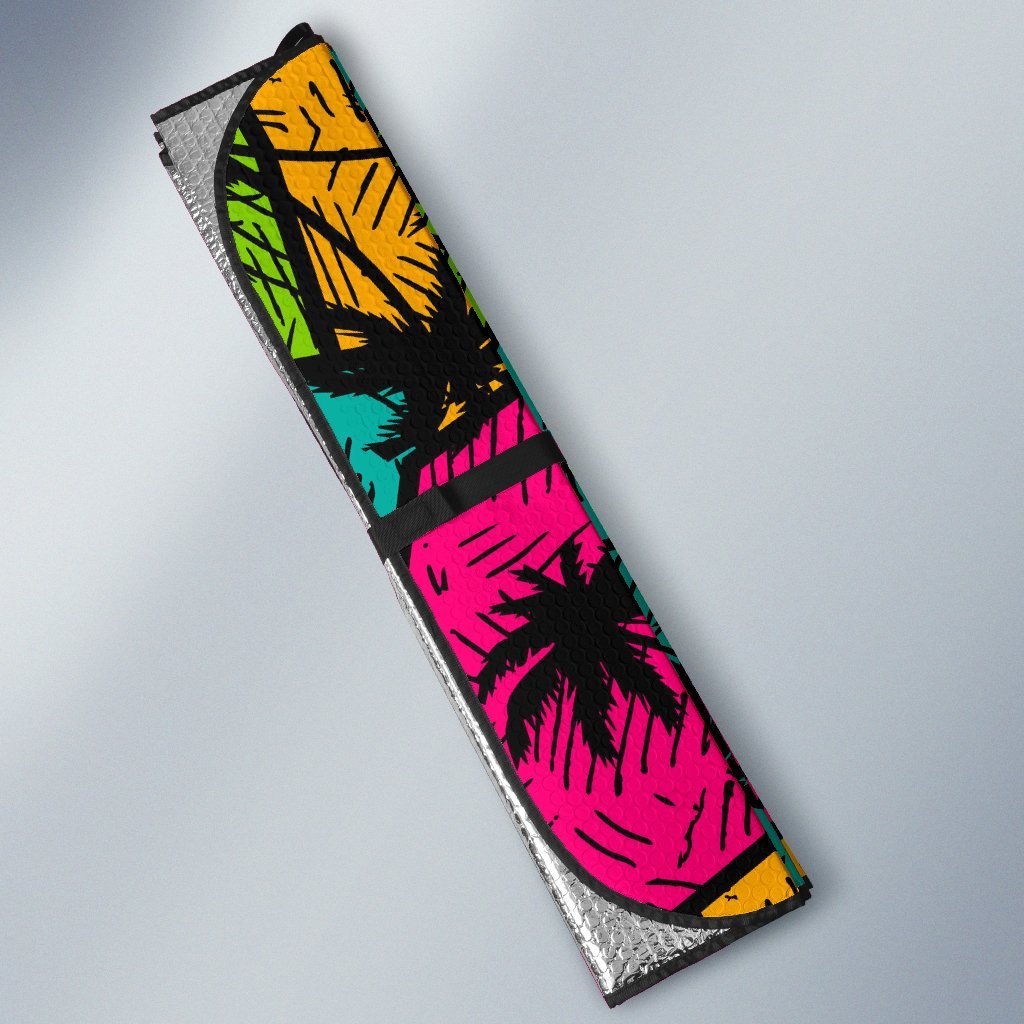 Palm Tree Beach Pattern Print Car Sun Shade-grizzshop