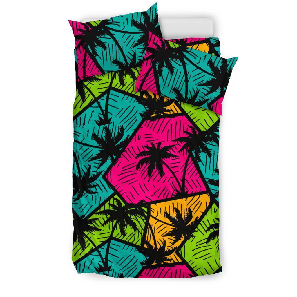 Palm Tree Beach Pattern Print Duvet Cover Bedding Set-grizzshop