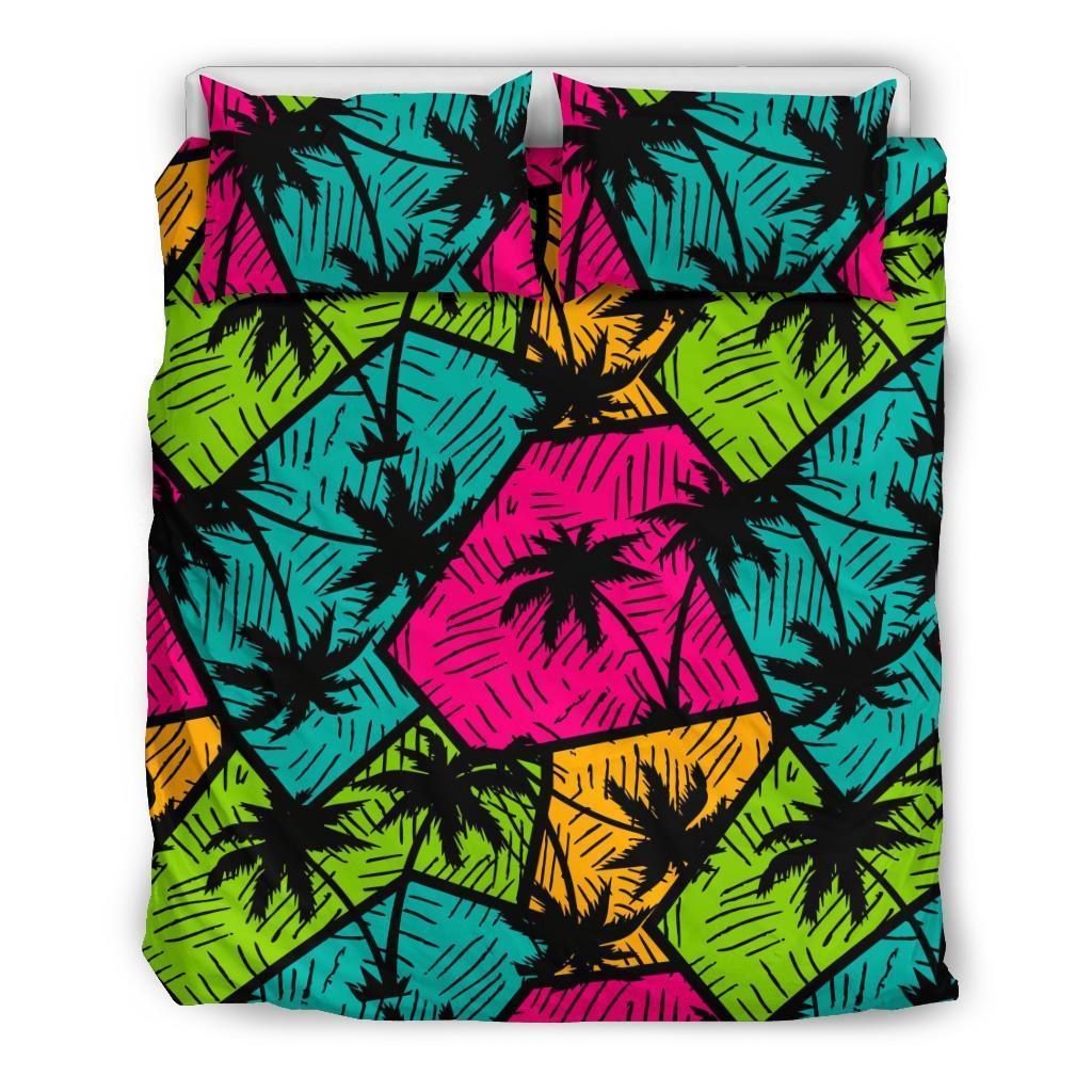 Palm Tree Beach Pattern Print Duvet Cover Bedding Set-grizzshop