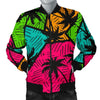 Palm Tree Beach Pattern Print Men's Bomber Jacket-grizzshop