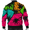 Palm Tree Beach Pattern Print Men's Bomber Jacket-grizzshop