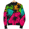 Palm Tree Beach Pattern Print Men's Bomber Jacket-grizzshop