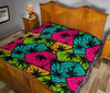 Palm Tree Beach Pattern Print Quilt-grizzshop