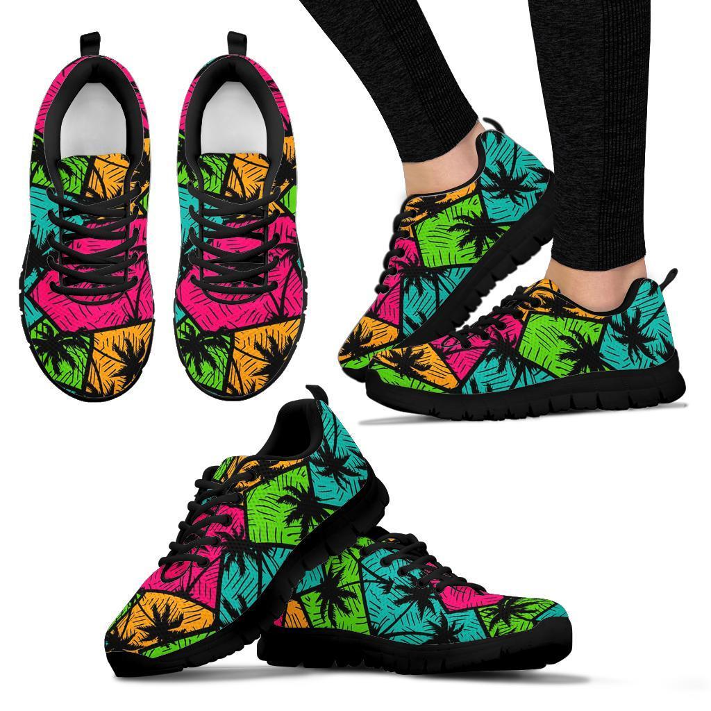 Palm Tree Beach Pattern Print Sneaker Shoes For Men Women-grizzshop