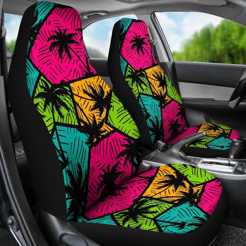 Palm Tree Beach Pattern Print Universal Fit Car Seat Covers-grizzshop