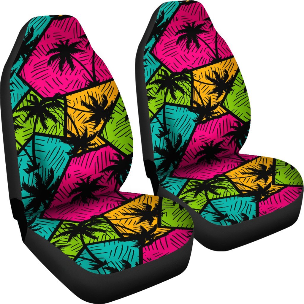 Palm Tree Beach Pattern Print Universal Fit Car Seat Covers-grizzshop