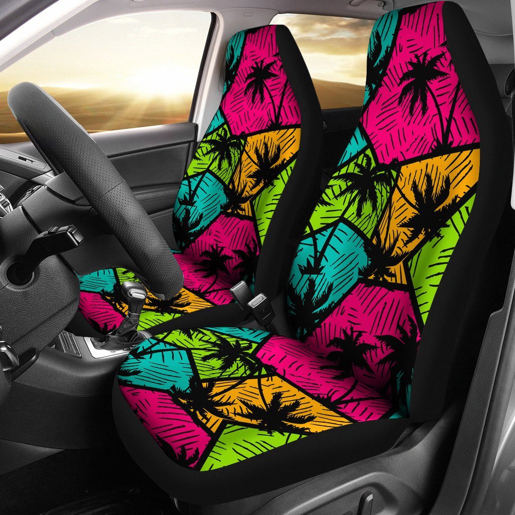 Palm Tree Beach Pattern Print Universal Fit Car Seat Covers-grizzshop