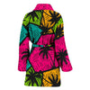 Palm Tree Beach Pattern Print Women Long Robe-grizzshop