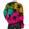 Palm Tree Beach Pattern Print Women's Sweatshirt-grizzshop