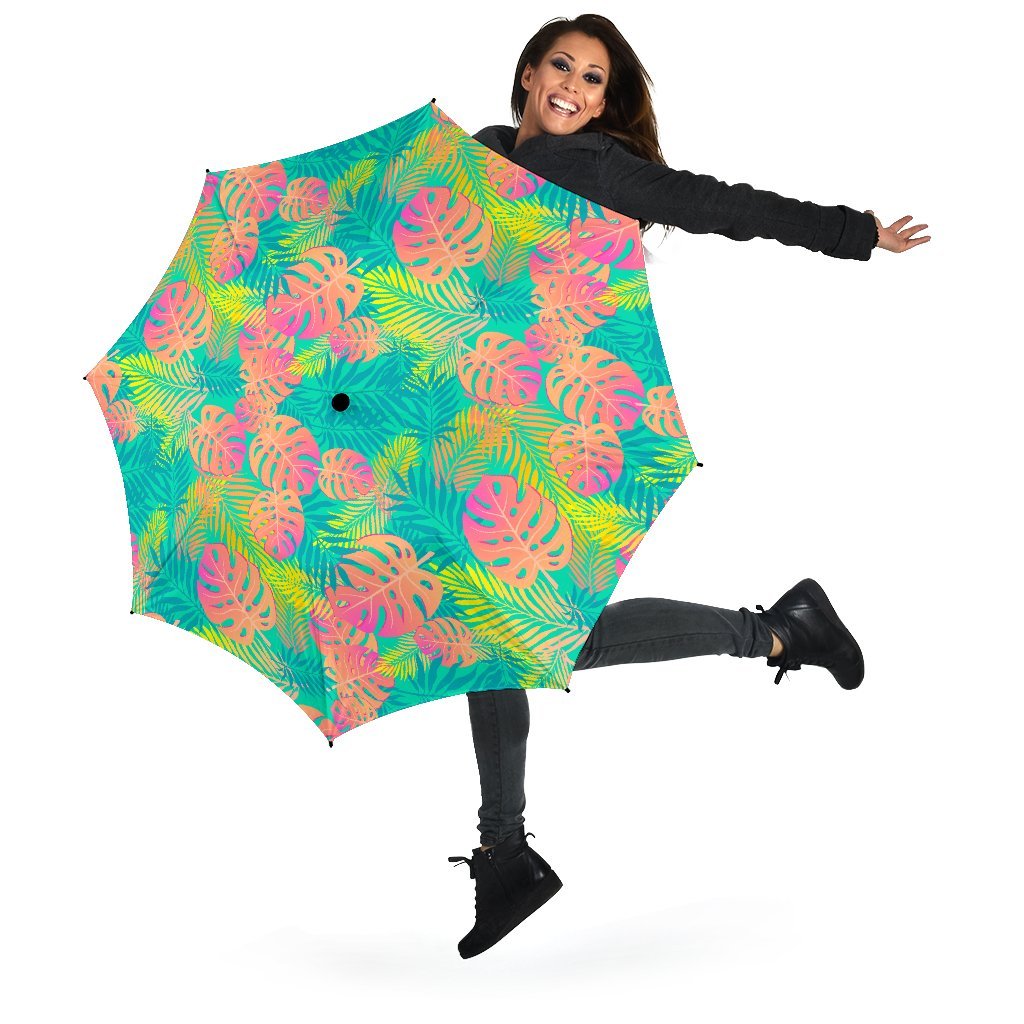 Palm Tree Beach Print Pattern Automatic Foldable Umbrella-grizzshop