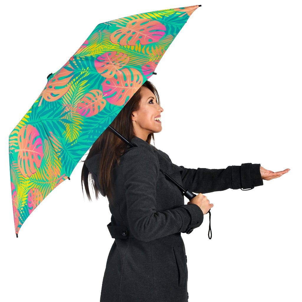 Palm Tree Beach Print Pattern Automatic Foldable Umbrella-grizzshop