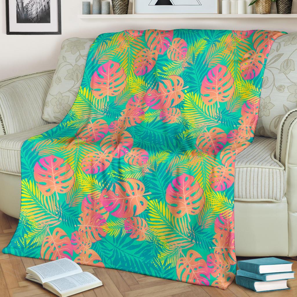 Palm Tree Beach Print Pattern Blanket-grizzshop