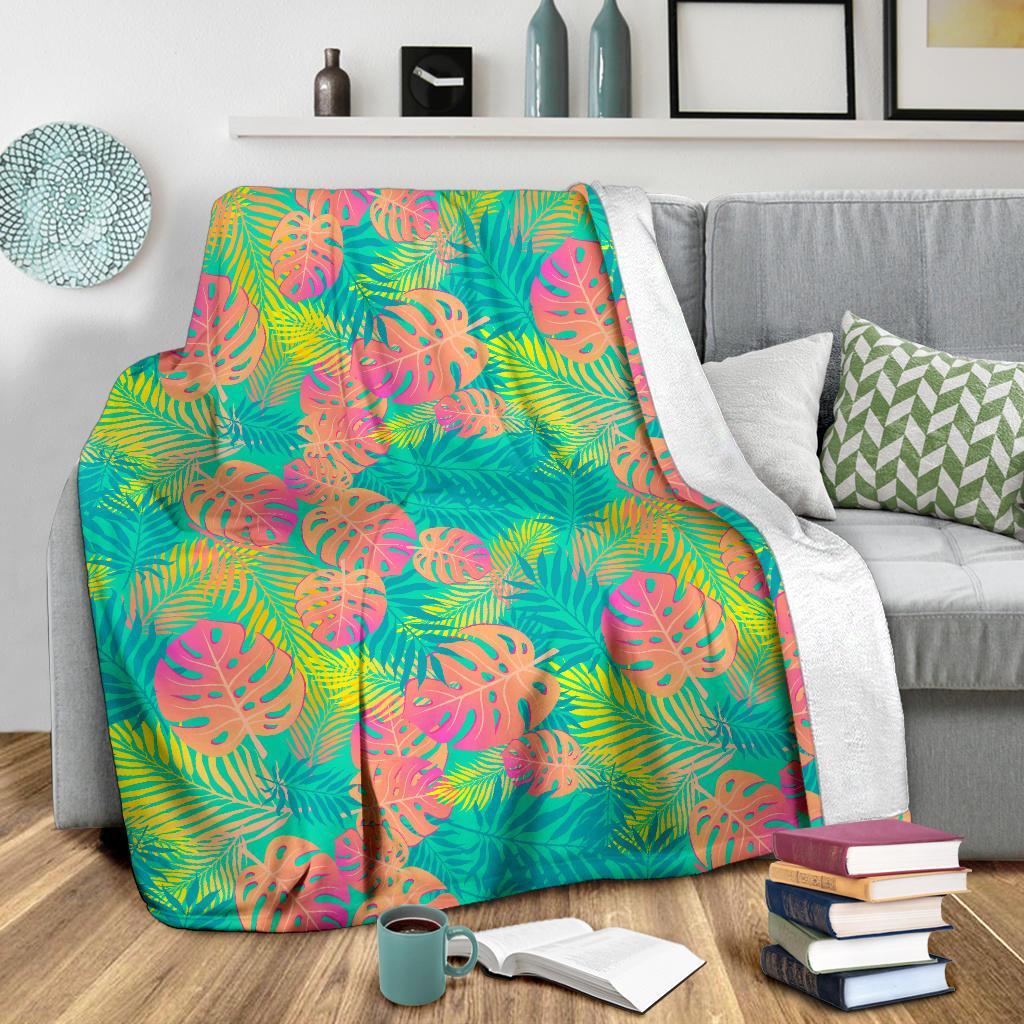 Palm Tree Beach Print Pattern Blanket-grizzshop