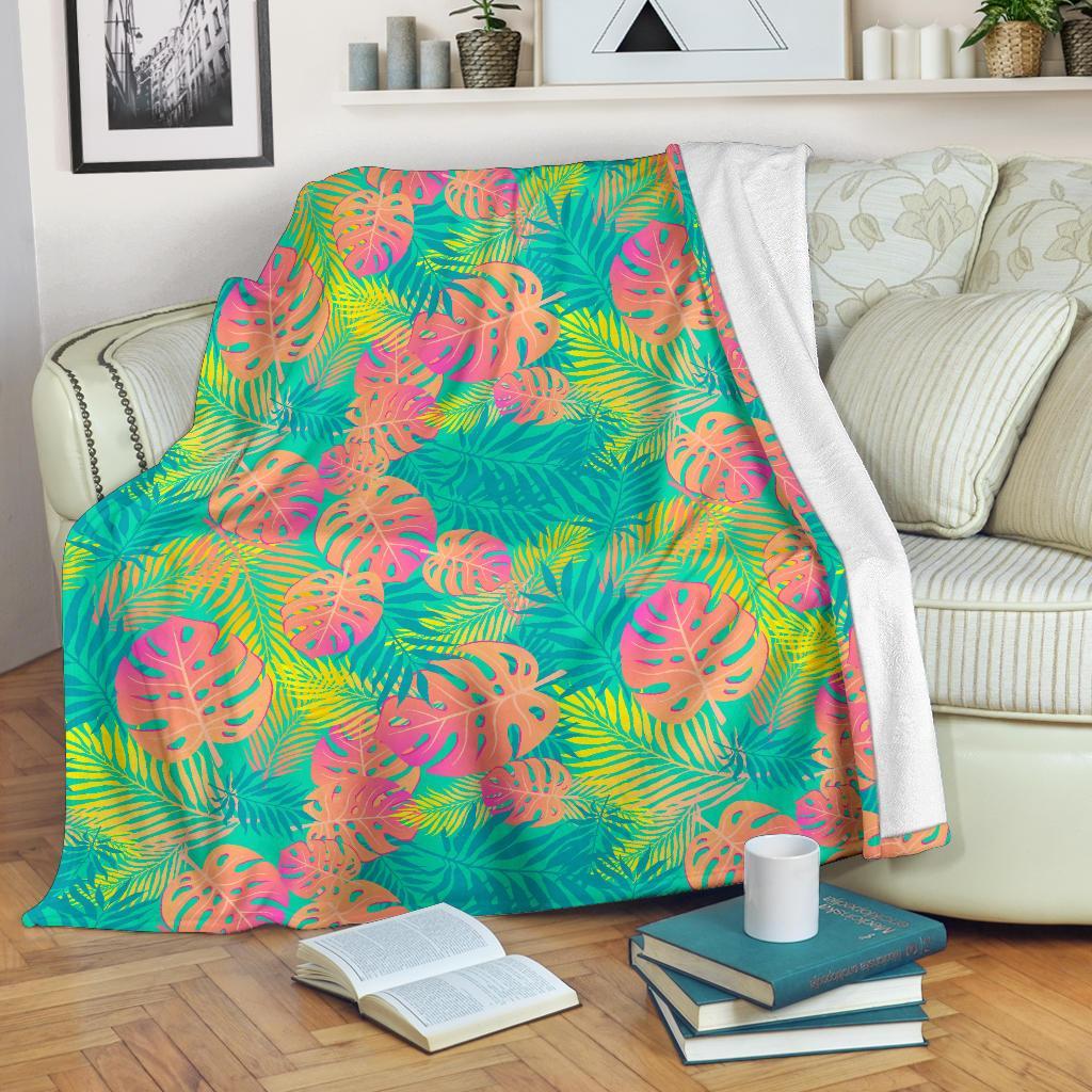 Palm Tree Beach Print Pattern Blanket-grizzshop