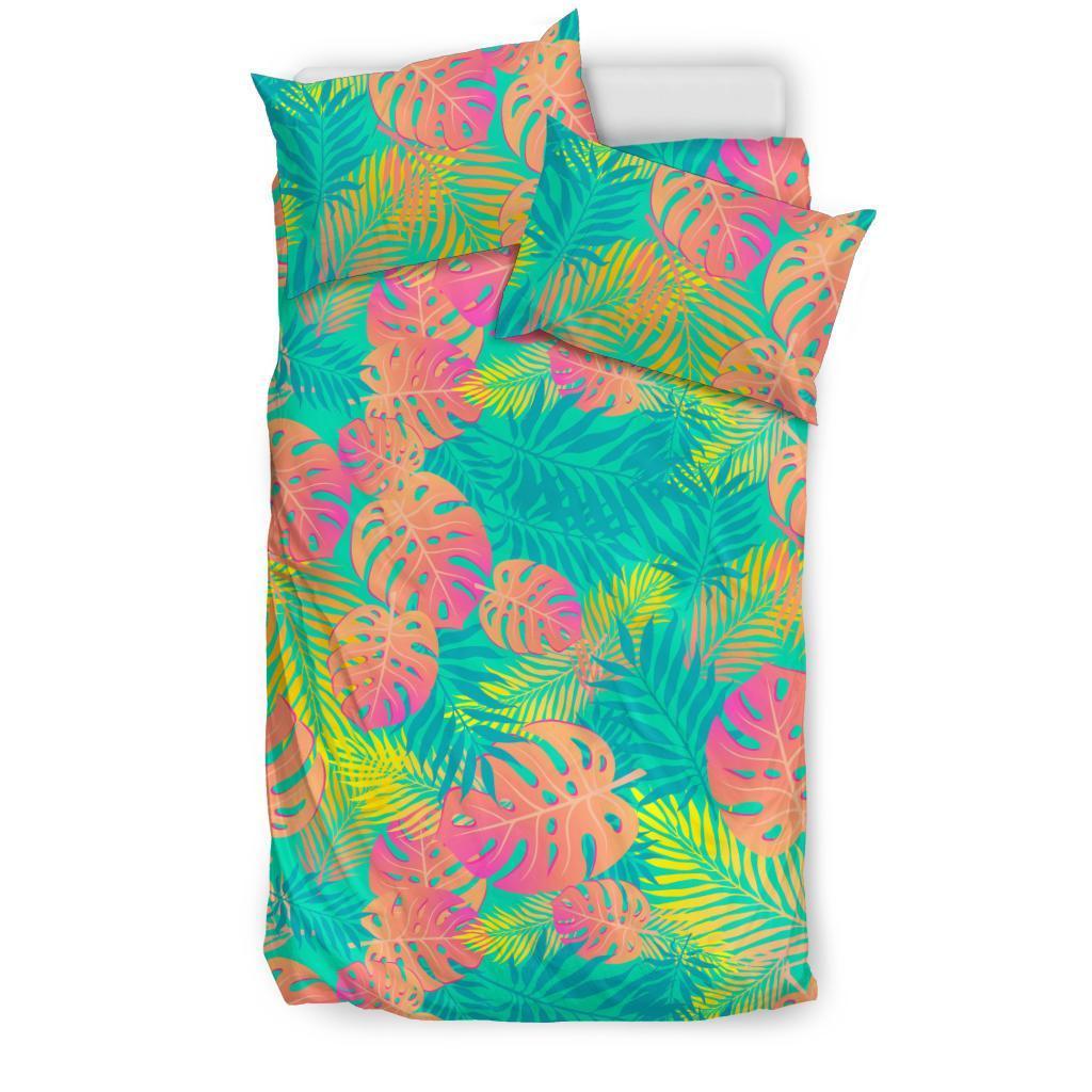 Palm Tree Beach Print Pattern Duvet Cover Bedding Set-grizzshop