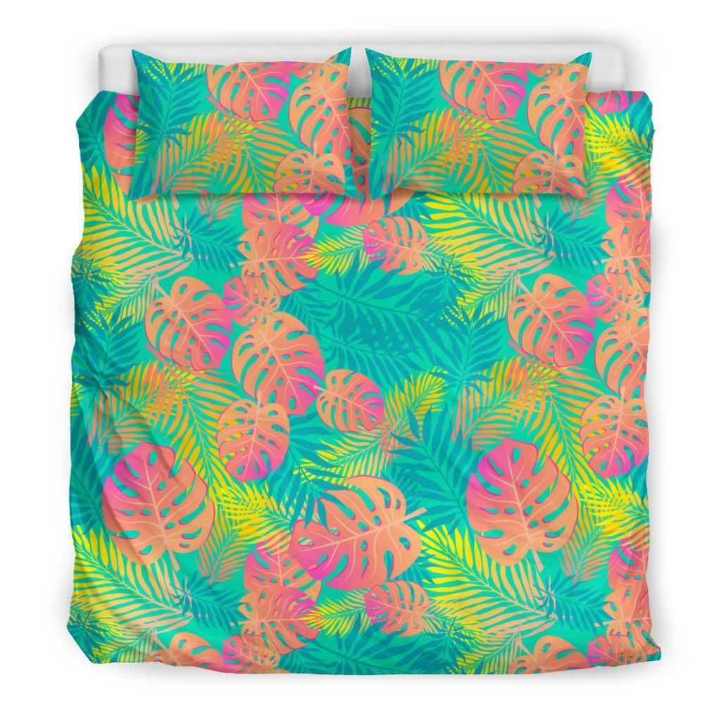 Palm Tree Beach Print Pattern Duvet Cover Bedding Set-grizzshop