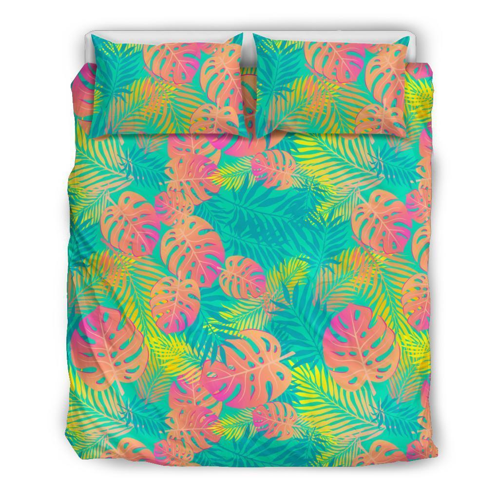Palm Tree Beach Print Pattern Duvet Cover Bedding Set-grizzshop