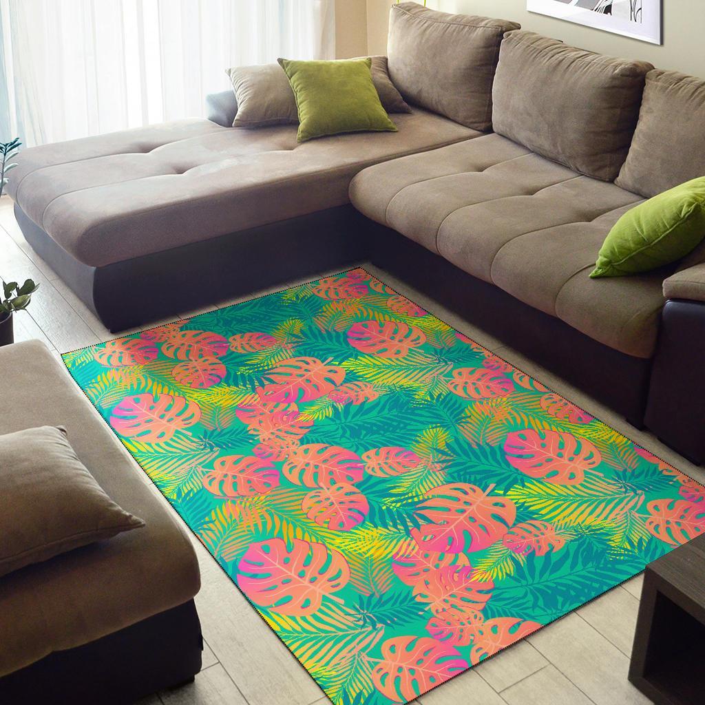 Palm Tree Beach Print Pattern Floor Mat-grizzshop