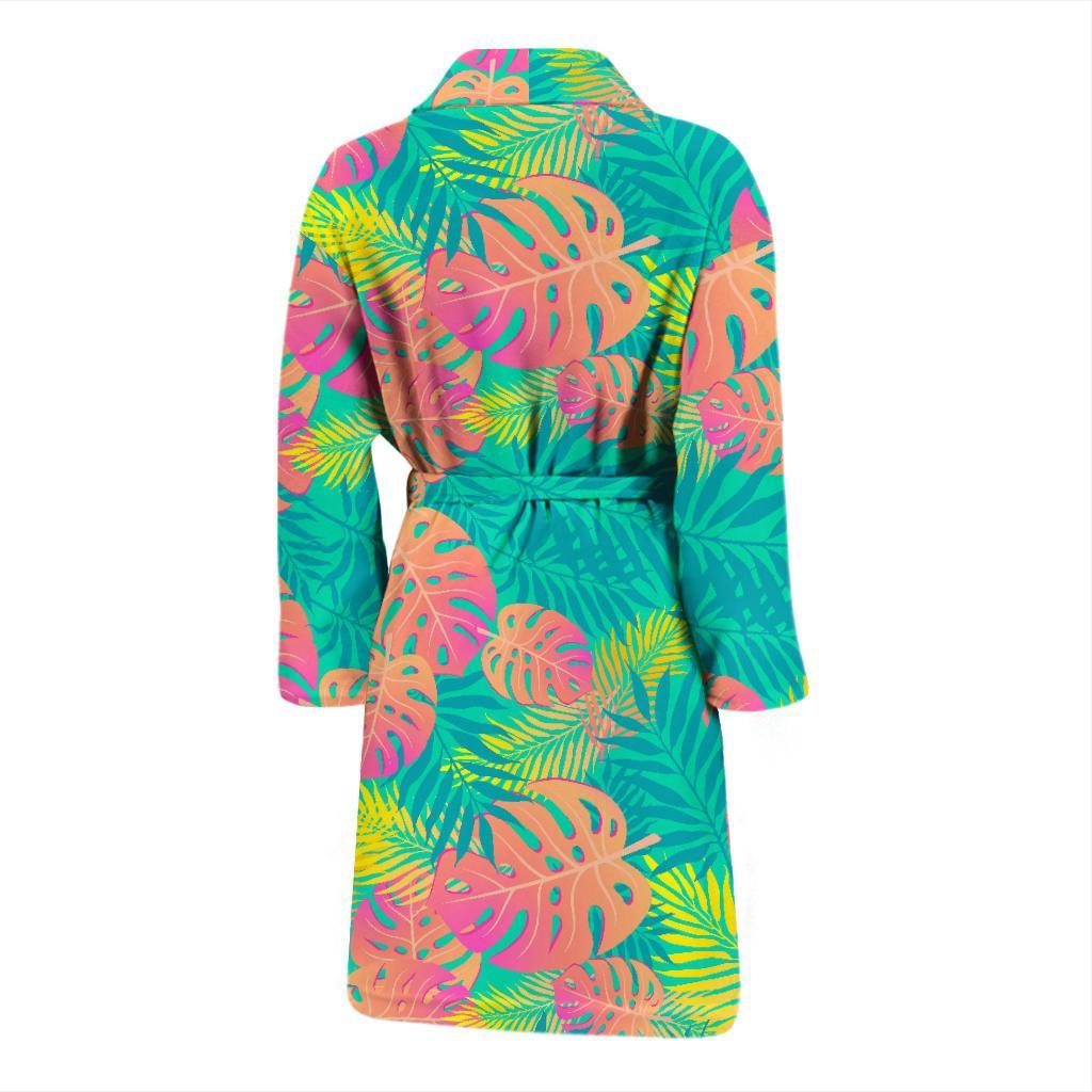 Palm Tree Beach Print Pattern Men Long Robe-grizzshop