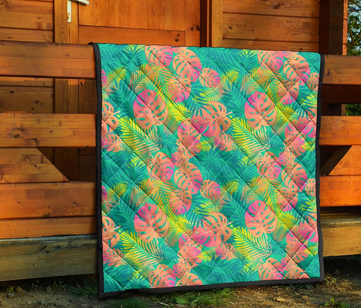 Palm Tree Beach Print Pattern Quilt-grizzshop