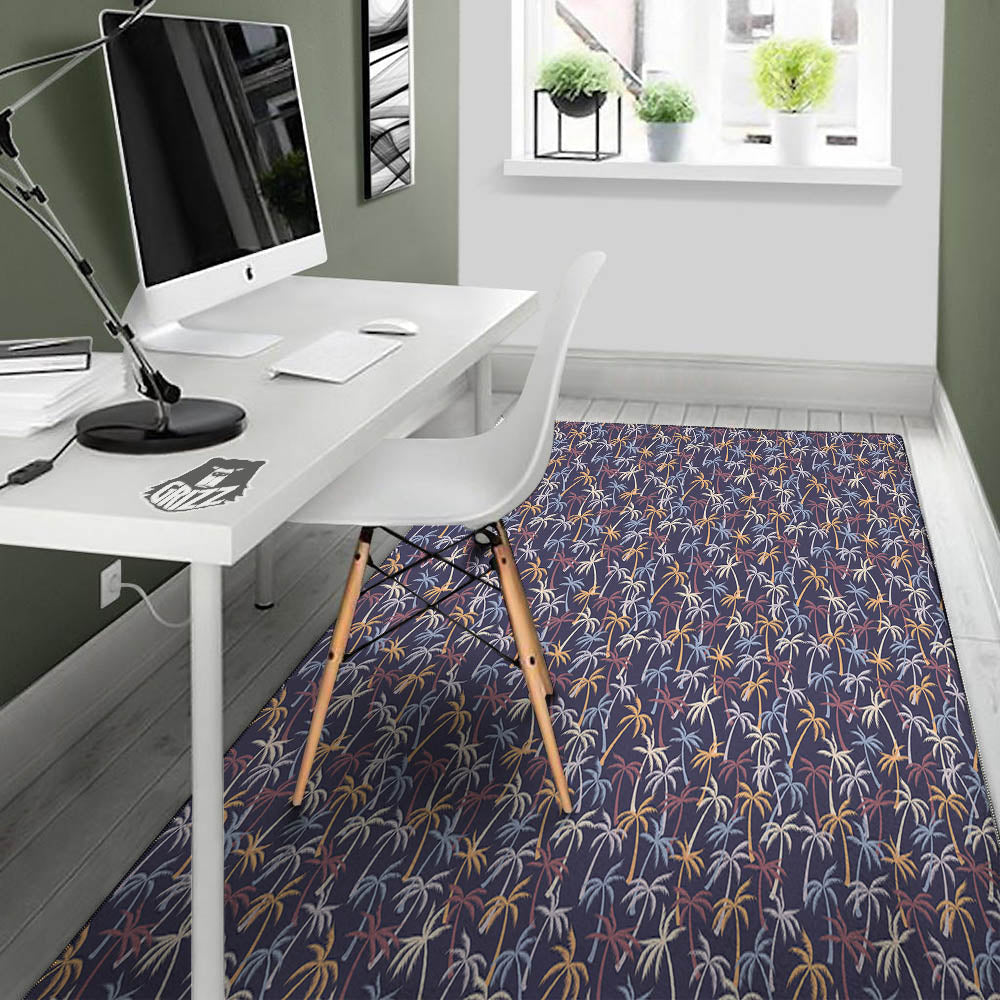 Palm Tree Colorful Print Pattern Floor Mat-grizzshop
