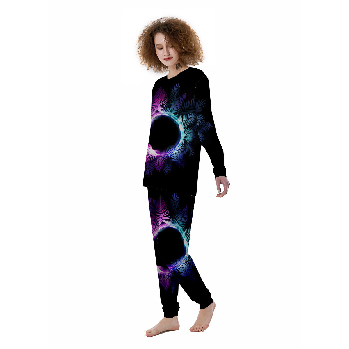 Palm Tree EDM Beach Print Women's Pajamas-grizzshop