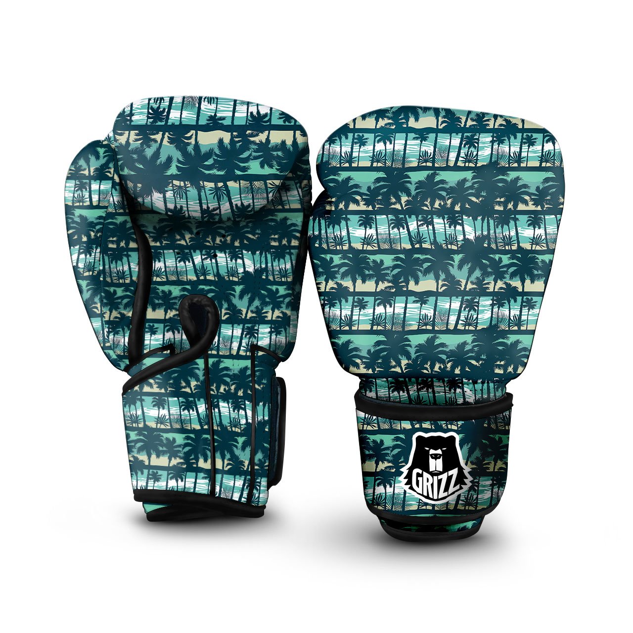 Palm Tree Print Pattern Boxing Gloves-grizzshop