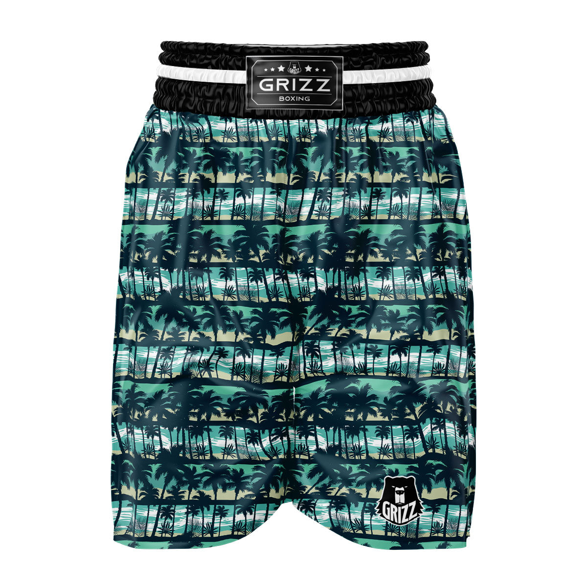 Palm Tree Print Pattern Boxing Shorts-grizzshop