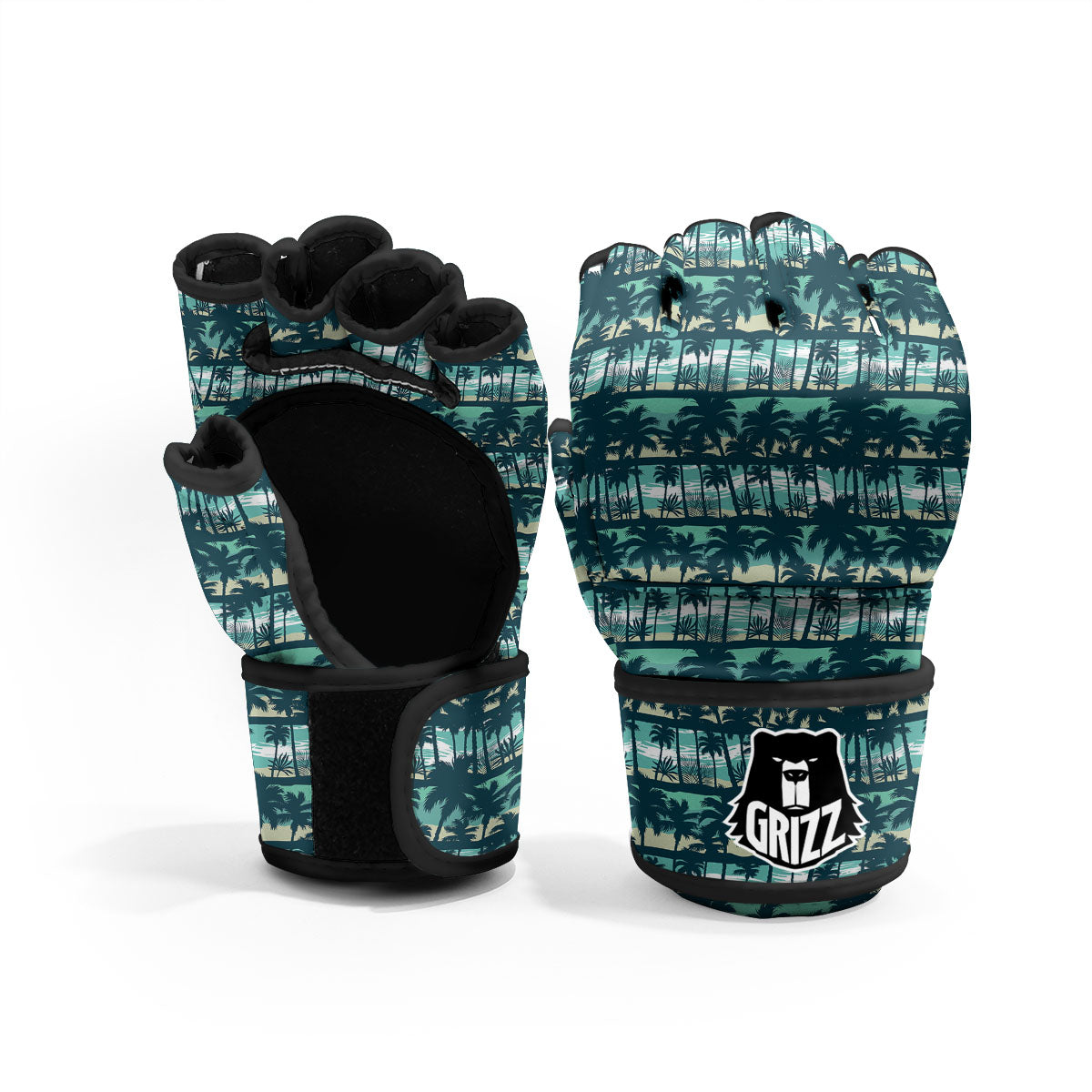 Palm Tree Print Pattern MMA Gloves-grizzshop