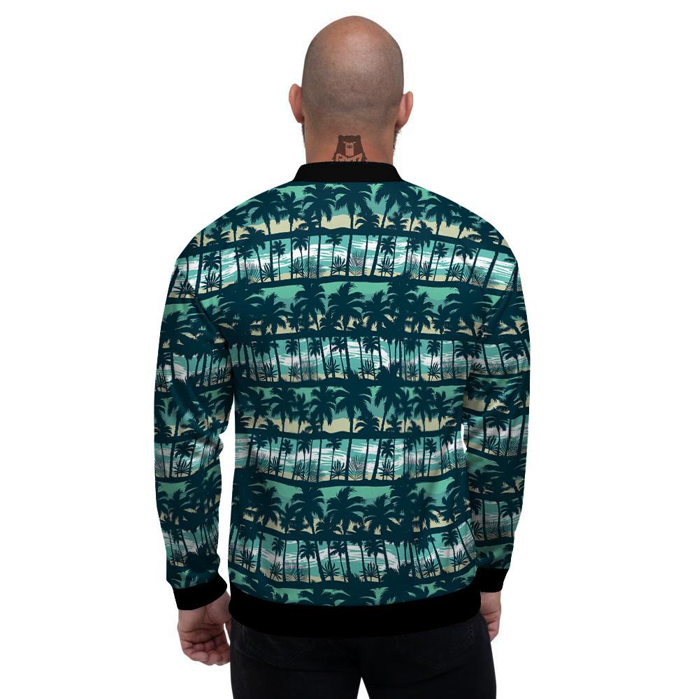 Palm Tree Print Pattern Men's Bomber Jacket-grizzshop